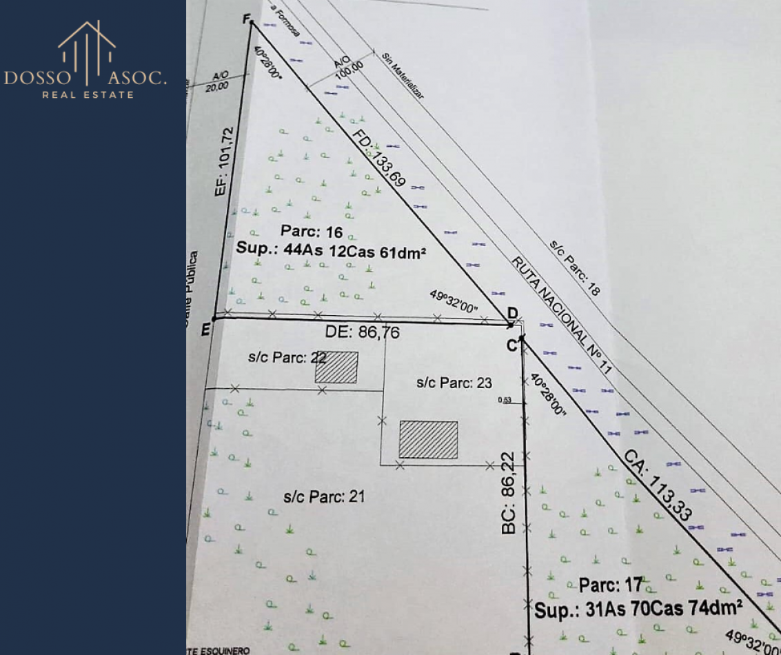 VENDE 2 TERRENOS SOBRE RUTA NACIONAL No 11 - MARGARITA BELEN