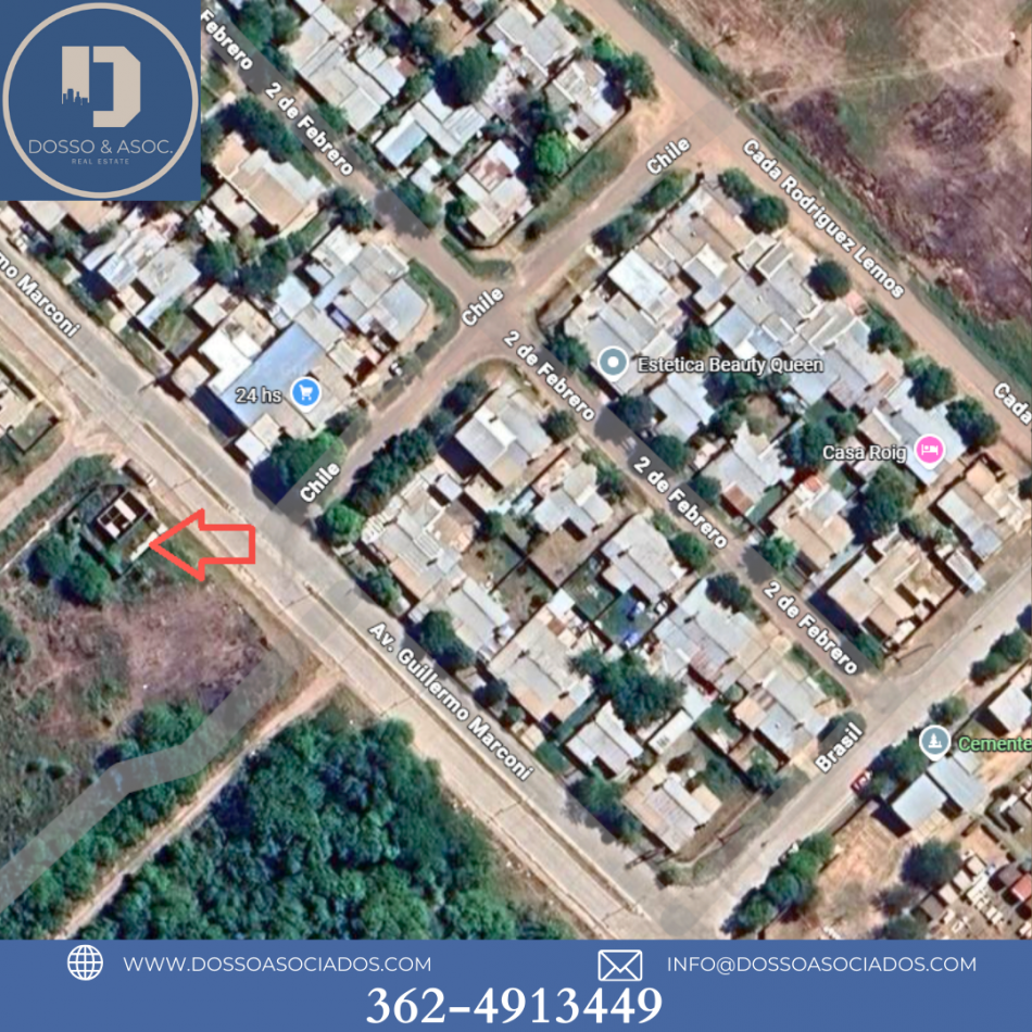VENTA DE TERRENO en AV. MARCONI Y CHILE - FONTANA - CHACO - EXCELENTE ESQUINA
